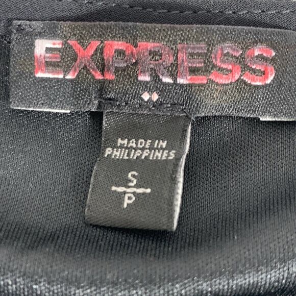 Express Sheer Long Sleeve Black Romper Small Chiffon - Picture 7 of 8